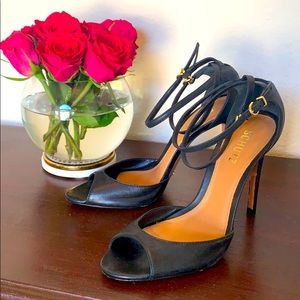 Black Schutz stiletto heel with peep toe